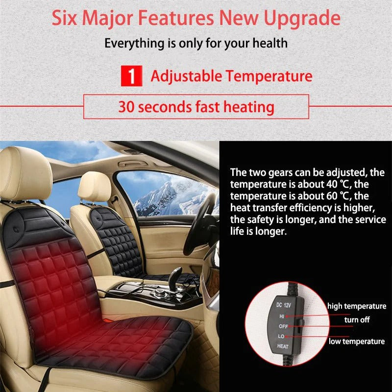 Car Seat Heating Pad with Dual Power Settings and Anti-Slip Backing All Vera Mart