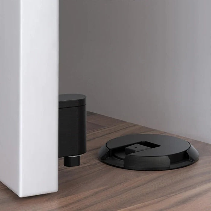 Adjustable Door Stopper with Locking Grip and Dual Installation, Zinc Alloy
