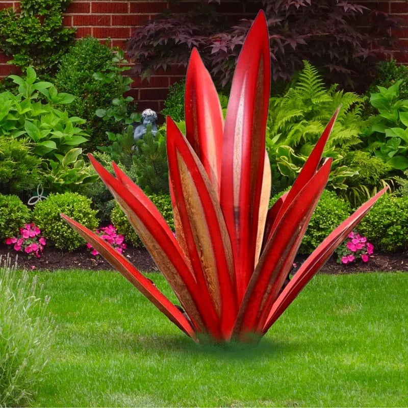 Large Metal Agave Plant Sculpture for Patios and Gardens in Seven Weather Resistant Colors