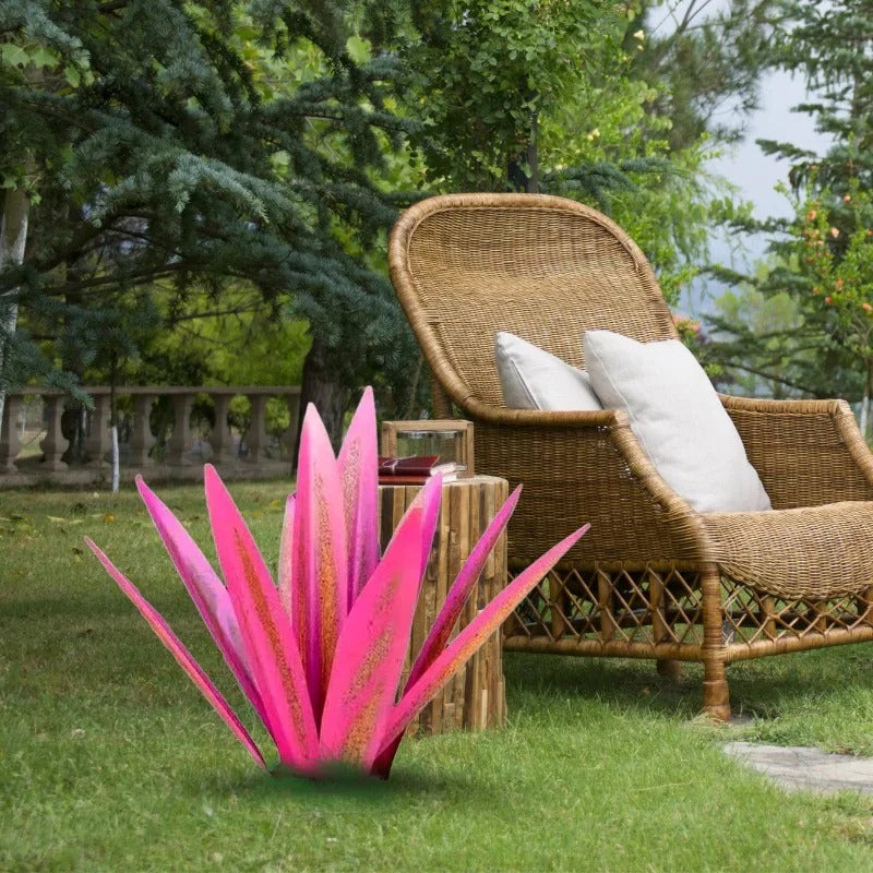 Large Metal Agave Plant Sculpture for Patios and Gardens in Seven Weather Resistant Colors