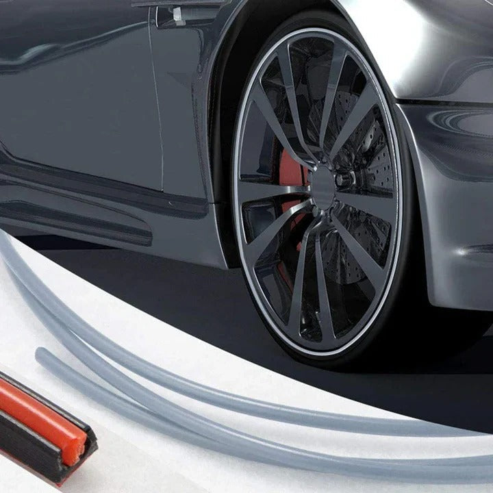 Rubber Wheel Rim Protector Strip with Adhesive Backing and Adhesive Booster, 8 Meter Roll