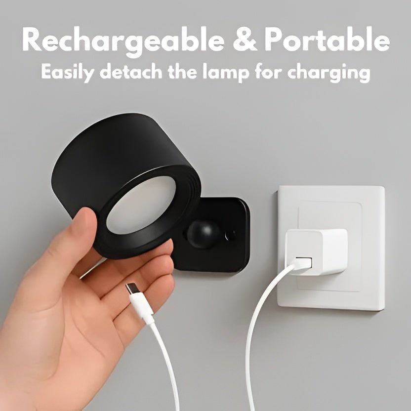 Cordless Wall Light with Magnetic Rotation and Touch Control, 3 Color Temperatures - Alverraliving