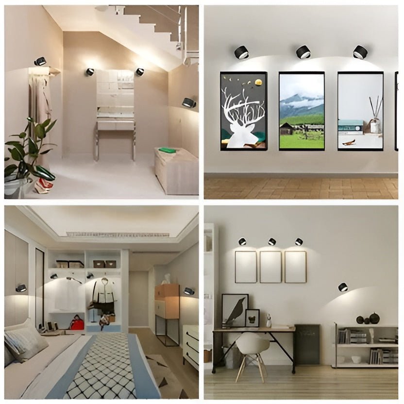 Cordless Wall Light with Magnetic Rotation and Touch Control, 3 Color Temperatures - Alverraliving