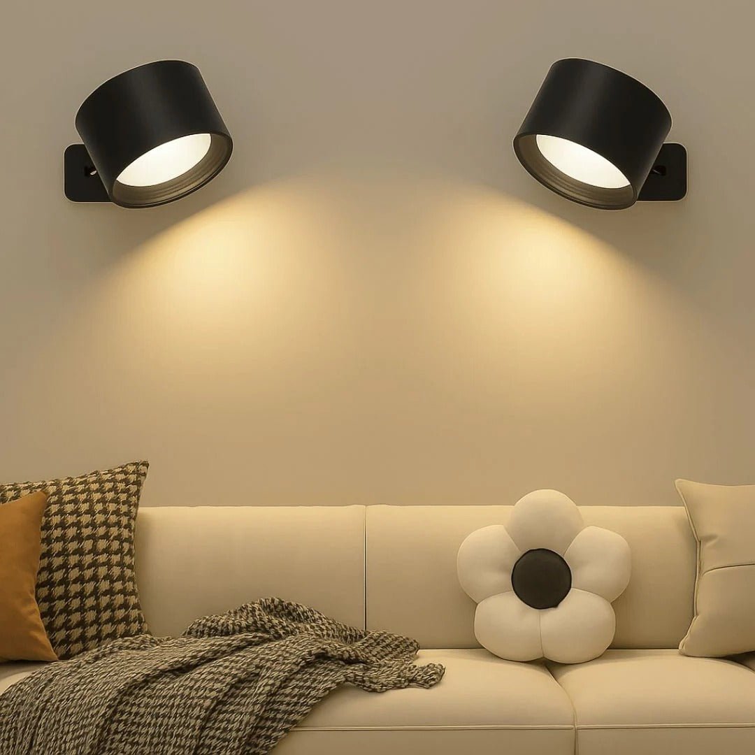 Cordless Wall Light with Magnetic Rotation and Touch Control, 3 Color Temperatures - Alverraliving