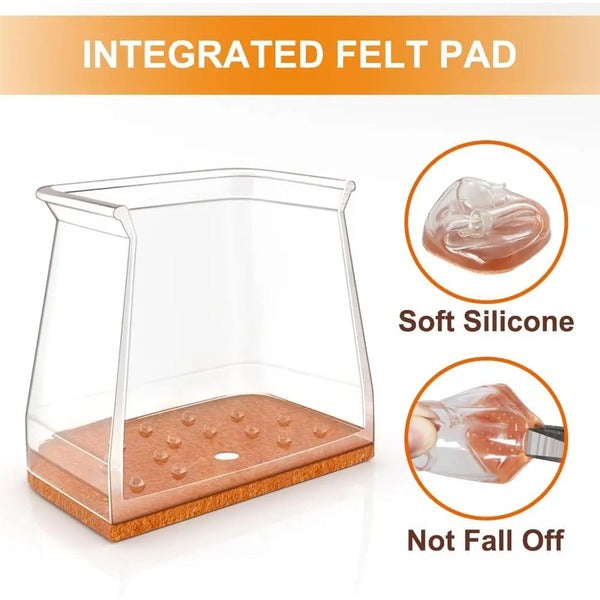 Chair Leg Floor Protectors, 24-Piece Square Set with Noise Reduction
