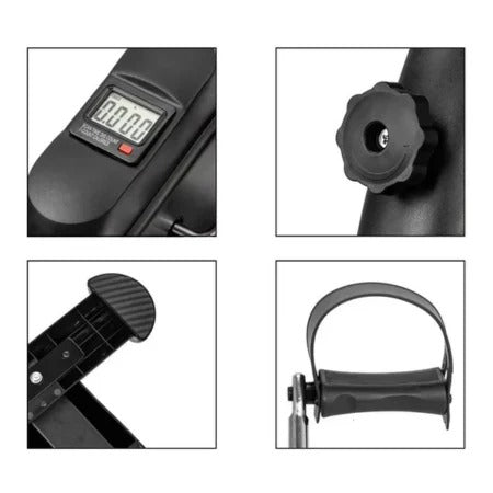 Mini Under Desk Pedal Exerciser with Adjustable Resistance and LCD Monitor for Home and Office