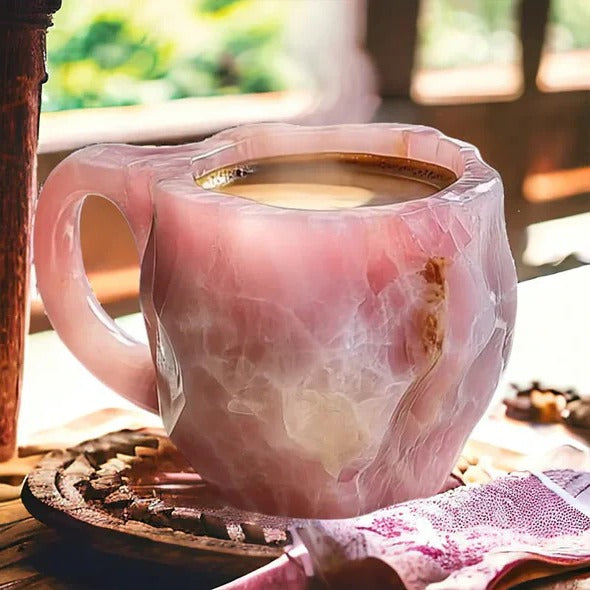 Crystal Faceted Coffee Mug with Geometric Design for Hot and Cold Beverages