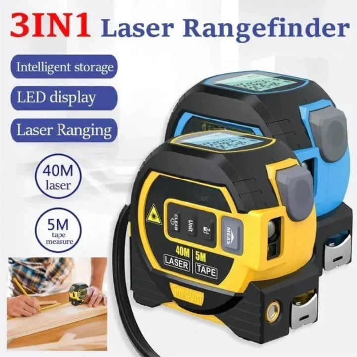 Infrared Laser Rangefinder with Built In Tape Measure Tool