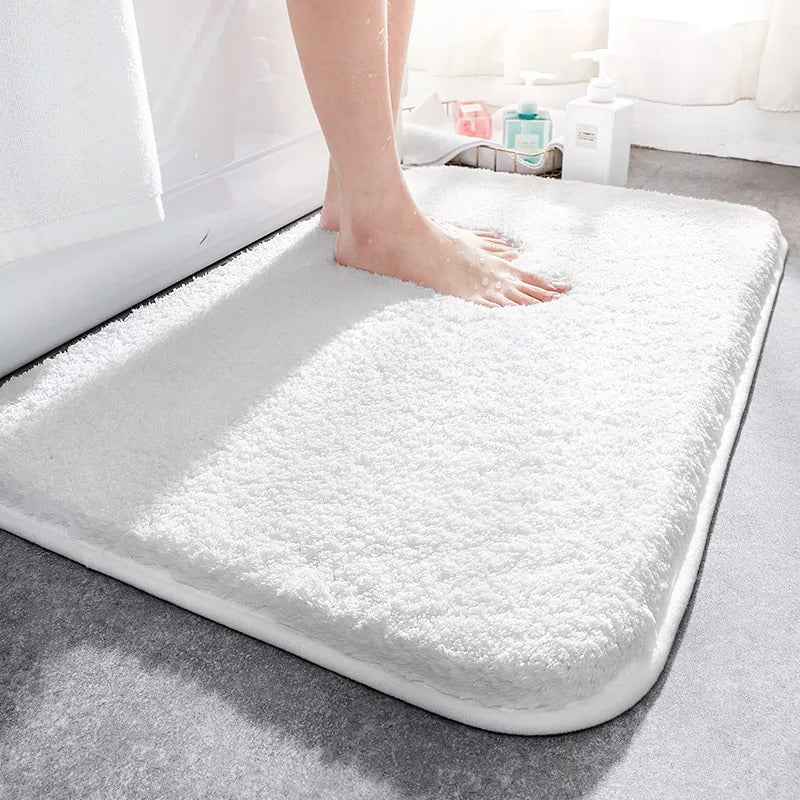 Absorbent Bath Rug with Non-Slip Backing and Thick Pile, Machine Washable