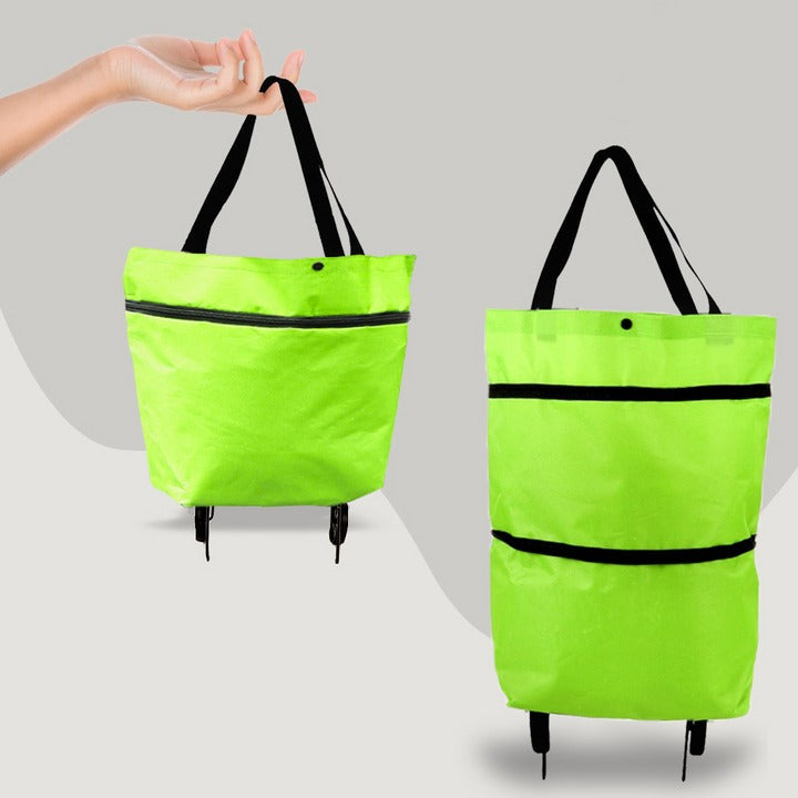Wheeled Shopping Bag with Foldable Design and Roomy Interior, Six Colors