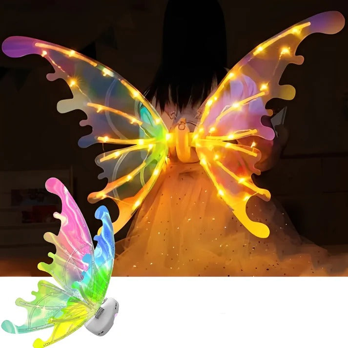 Motorized Fairy Wings with LED Lights and Sound Effects for Kids
