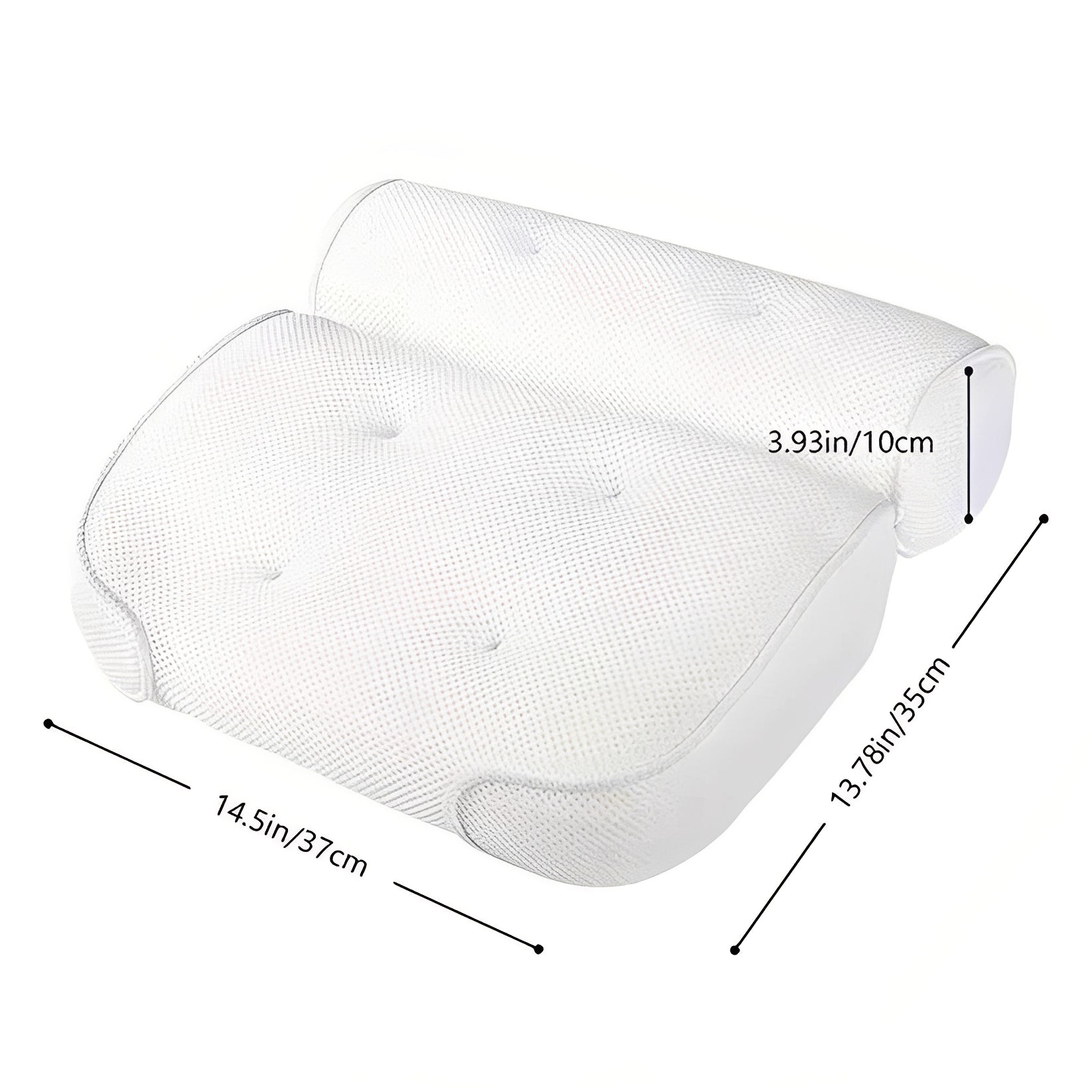 Ergonomic Bath Pillow with 6-Cup Suction and Quick Dry Mesh for Head and Shoulder Support