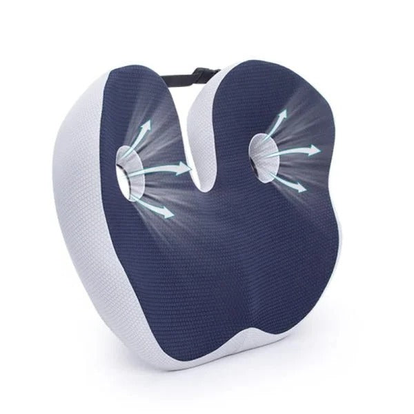 Ergonomic Seat Cushion with Memory Foam and Adjustable Straps for Office and Car Seats