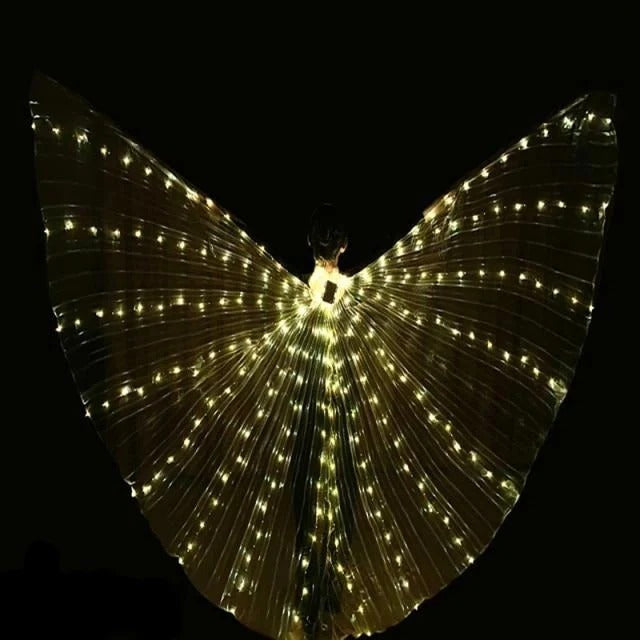 Illuminated Butterfly Wings with Multicolor Edge Lighting and Adjustable Harness
