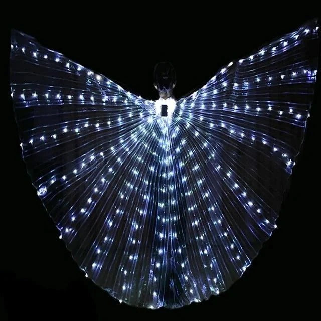 Illuminated Butterfly Wings with Multicolor Edge Lighting and Adjustable Harness