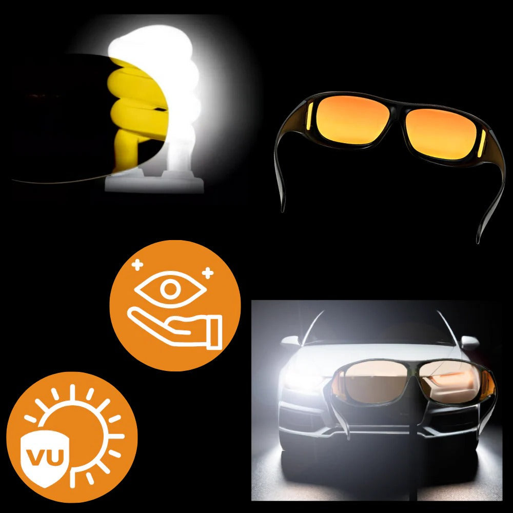 Over Glasses Night Driving Glasses with Polarized Lenses and Extended Side View