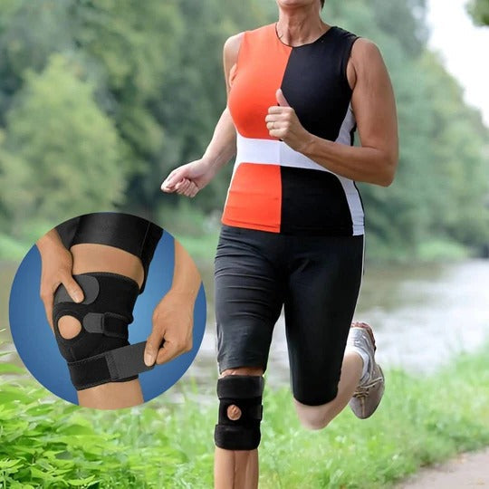 Adjustable Compression Knee Brace with Side Stabilizers and Neoprene Padding