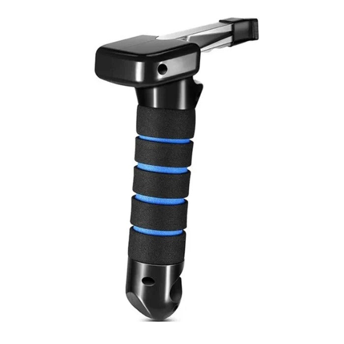 Car Door Latch Handle with a Stainless Steel Core and Contoured Grip in Blue or Red