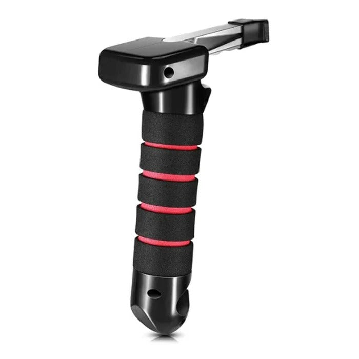 Car Door Latch Handle with a Stainless Steel Core and Contoured Grip in Blue or Red