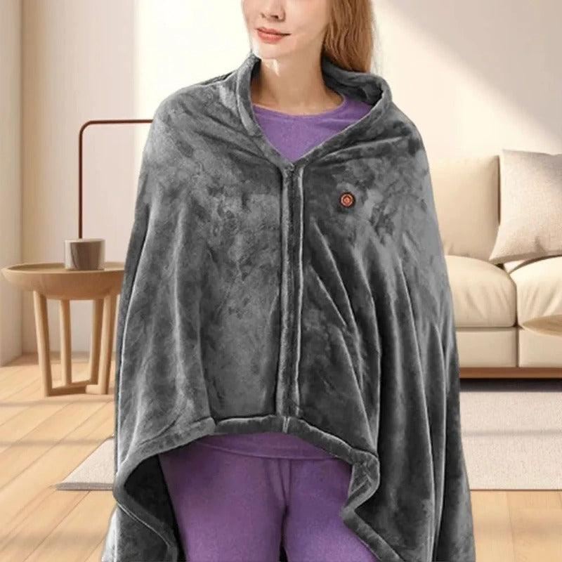 Electric Heated Blanket with Adjustable Temperature Control and Power Bank Support