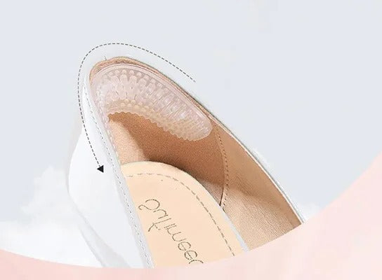 Heel Grip Inserts with Textured Surface and Impact Absorption, Adhesive Backing