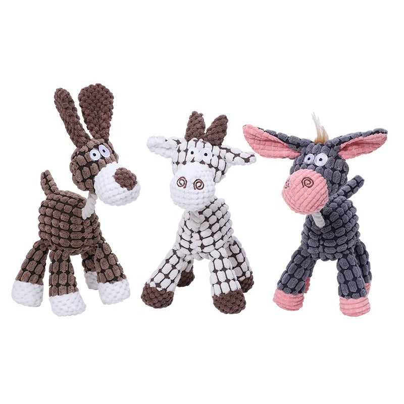 Reinforced Plush Dog Toy with Built-In Squeaker for Medium to Large Dogs