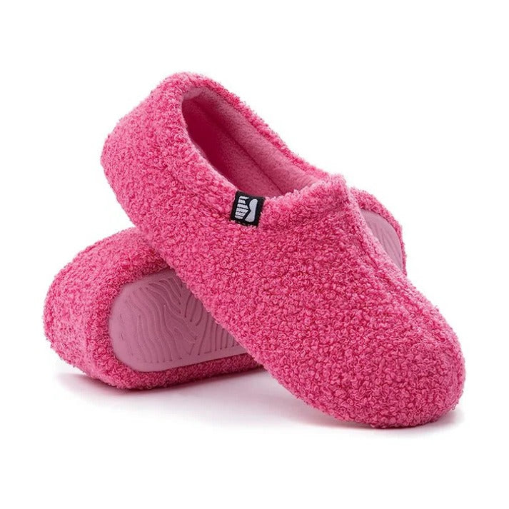 Fleece Slipper with Memory Foam Footbed and Closed Back, Non-Slip Rubber Sole
