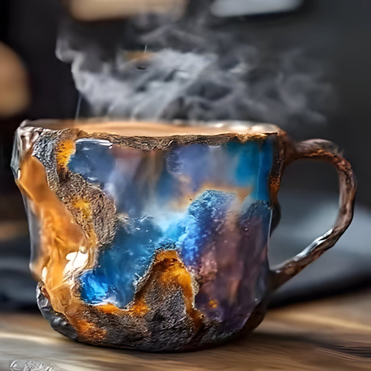 Crystal-Inspired Resin Coffee Mug with Ergonomic Handle and Dishwasher Safe Design