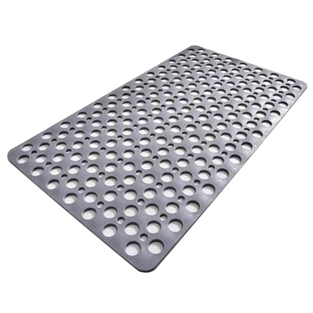 Textured Shower Mat with Perforated Drainage and Raised Pattern