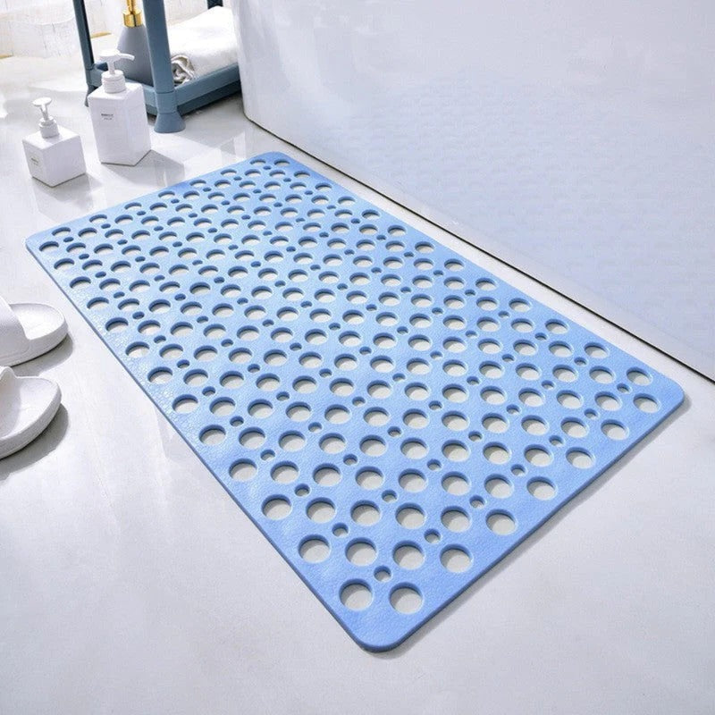 Textured Shower Mat with Perforated Drainage and Raised Pattern