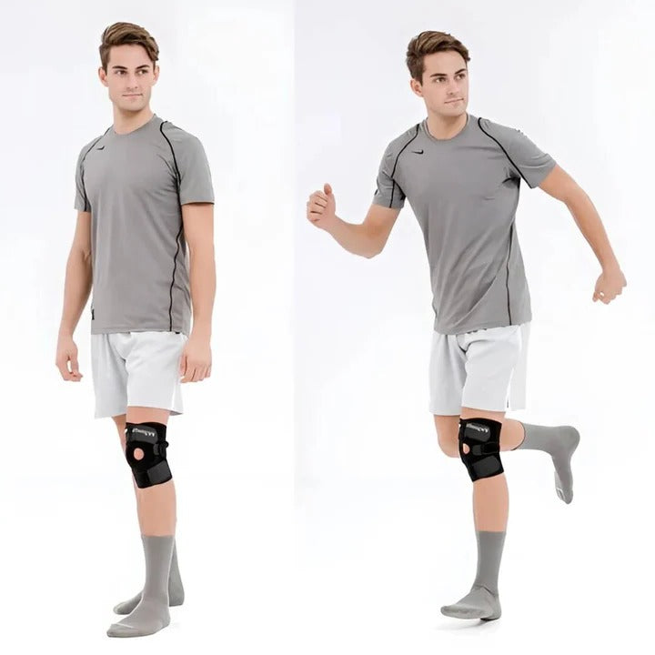 Adjustable Compression Knee Brace with Side Stabilizers and Neoprene Padding