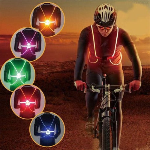 Fiber Optic Safety Vest with 360 LED Visibility and Three Light Modes
