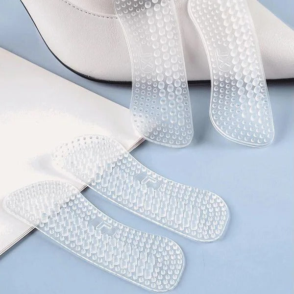 Heel Grip Inserts with Textured Surface and Impact Absorption, Adhesive Backing