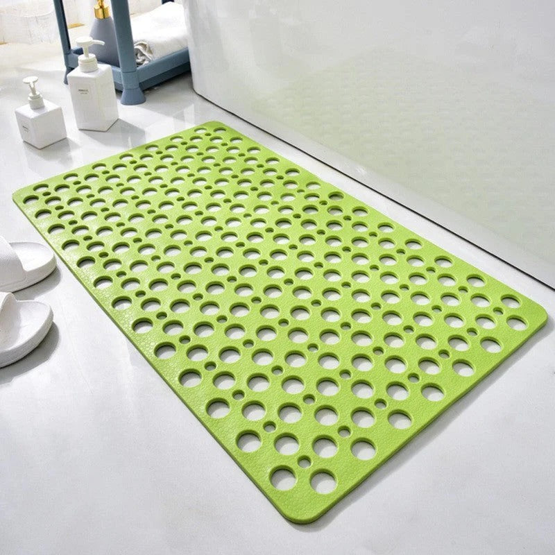 Textured Shower Mat with Perforated Drainage and Raised Pattern