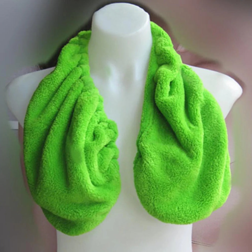 Terry Towel Bra with Open Back Design and Adjustable Elastic Cord