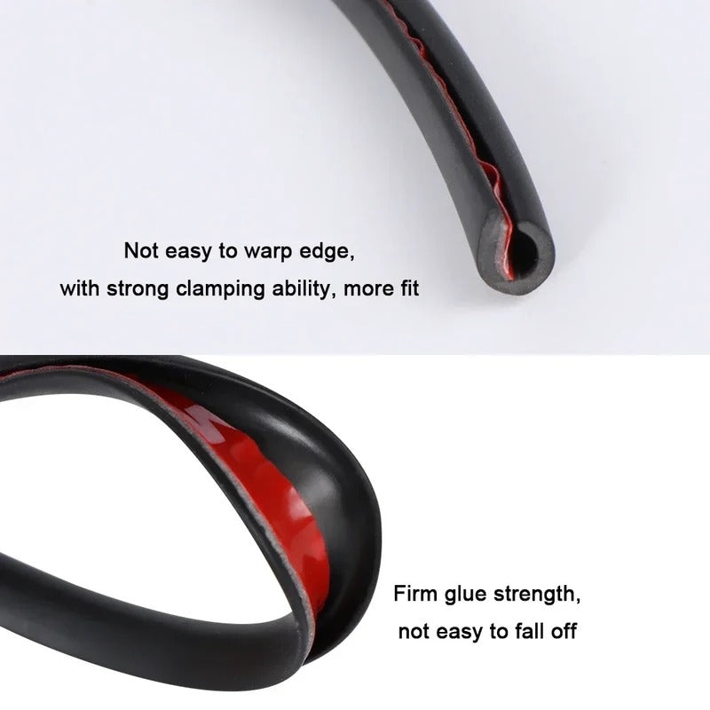 Door Edge Guard Strip with U-Shaped Channel, 16.4 Feet for Universal Vehicle Fit