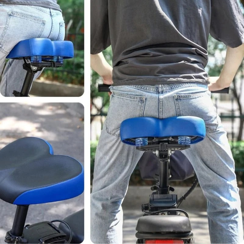 Bike Saddle with Twin Rail Shock System and Ergonomic Wide Seat, Waterproof