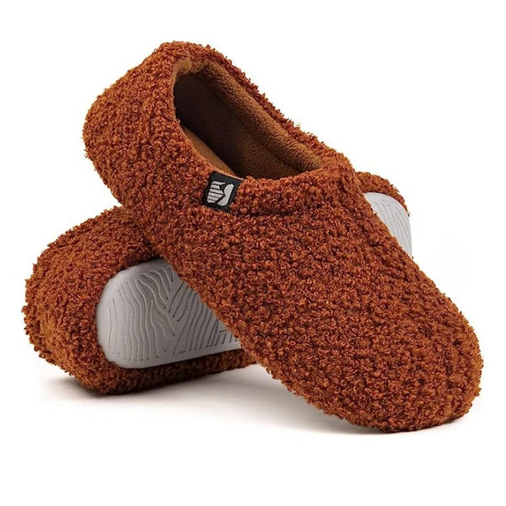 Fleece Slipper with Memory Foam Footbed and Closed Back, Non-Slip Rubber Sole