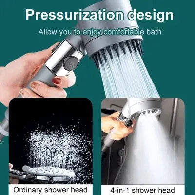 High Pressure Showerhead with Nine Layer Filtration and Push Button Control