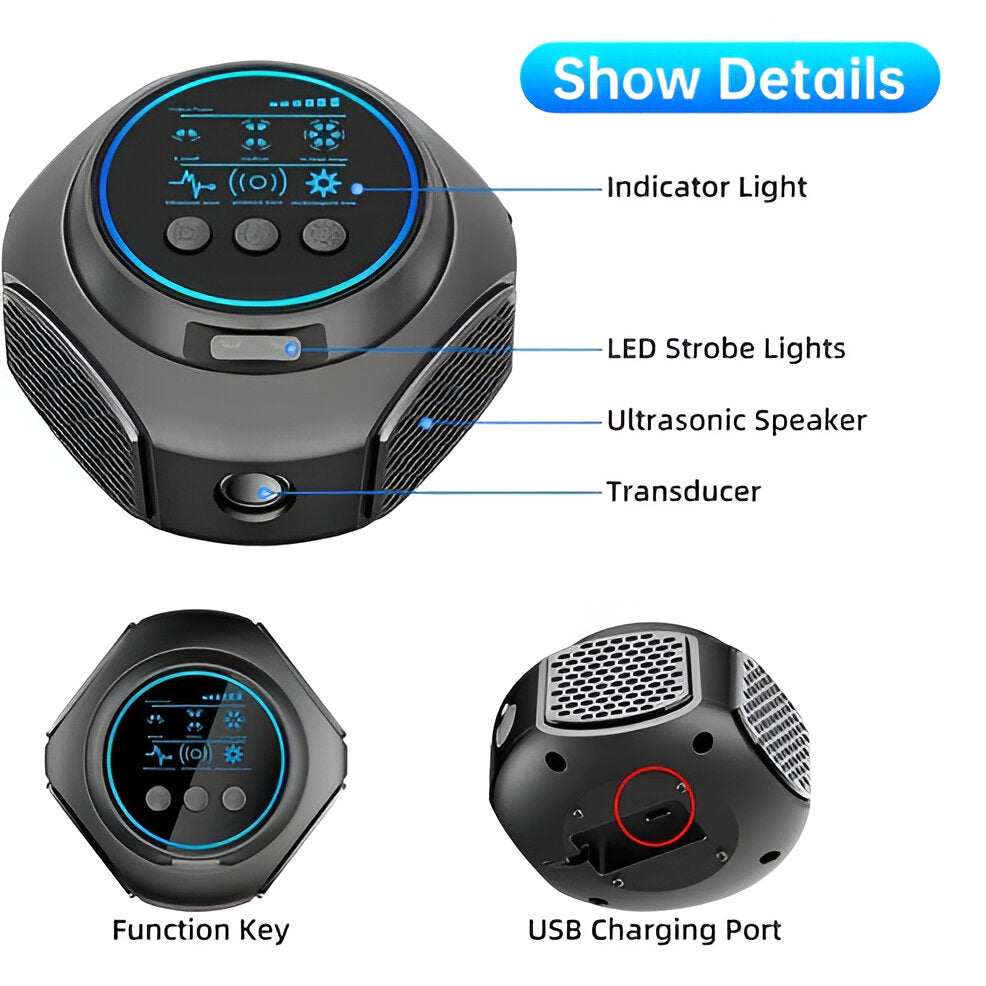 Ultrasonic Pest Repeller with 3,200 Square Foot Coverage for Spiders and Crawling Insects