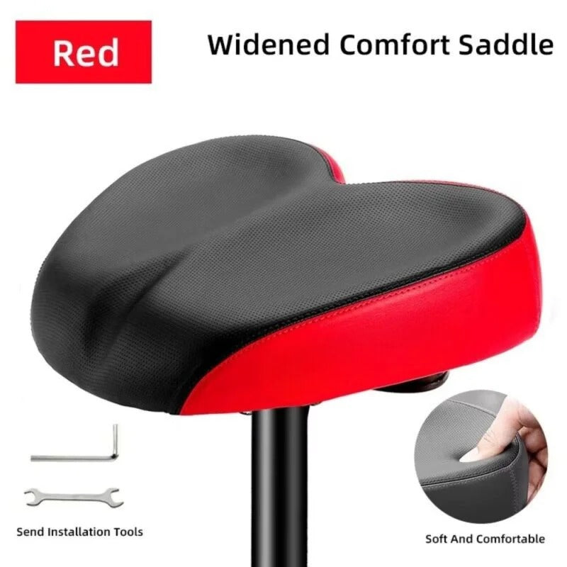 Bike Saddle with Twin Rail Shock System and Ergonomic Wide Seat, Waterproof