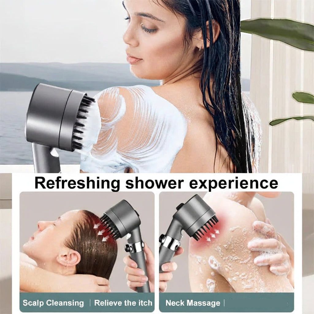 High Pressure Showerhead with Nine Layer Filtration and Push Button Control