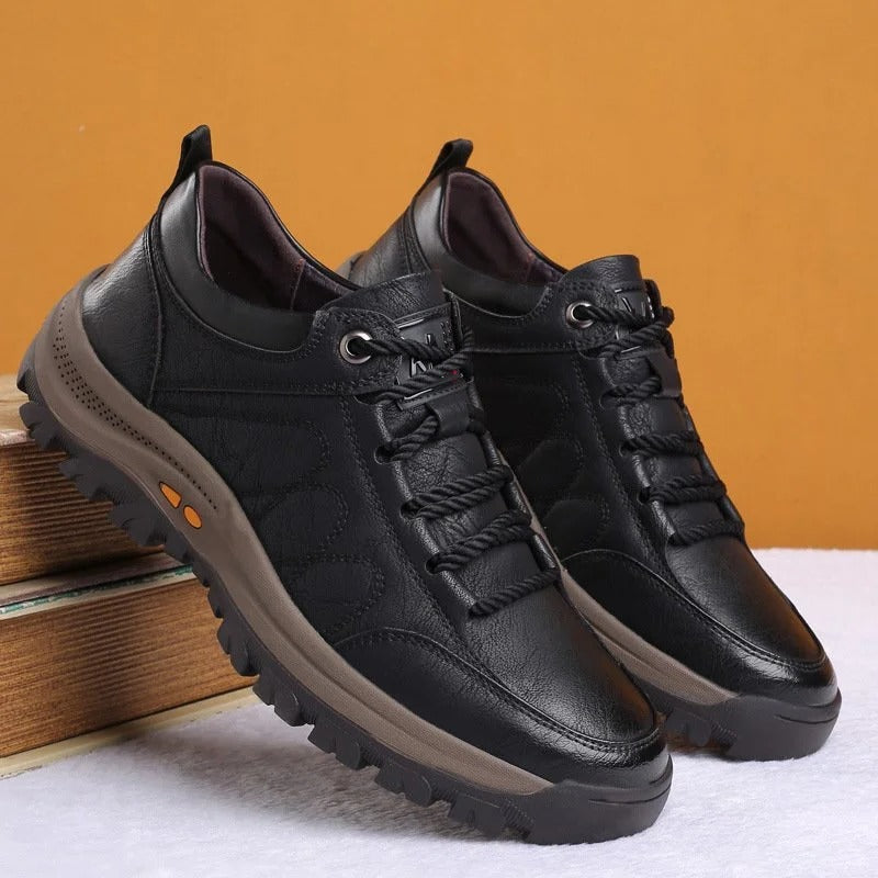 Mens Ergonomic Walking Shoes with Three Arch Support and Rubber Grip Sole