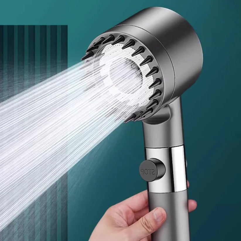 High Pressure Showerhead with Nine Layer Filtration and Push Button Control