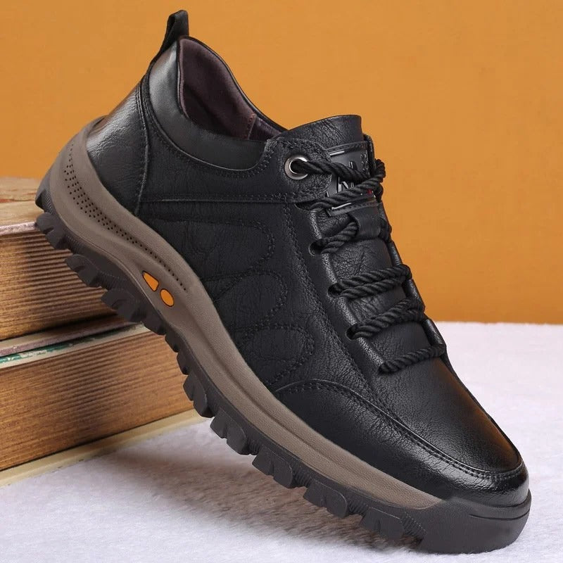 Mens Ergonomic Walking Shoes with Three Arch Support and Rubber Grip Sole