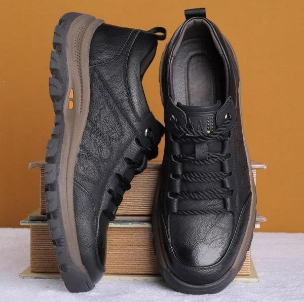 Mens Ergonomic Walking Shoes with Three Arch Support and Rubber Grip Sole