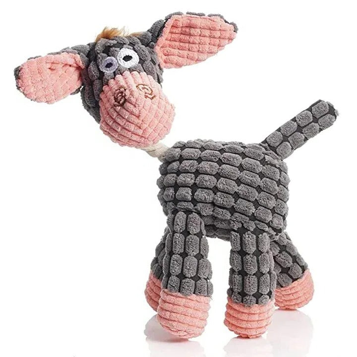 Reinforced Plush Dog Toy with Built-In Squeaker for Medium to Large Dogs