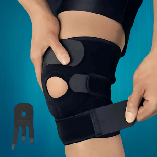 Adjustable Compression Knee Brace with Side Stabilizers and Neoprene Padding