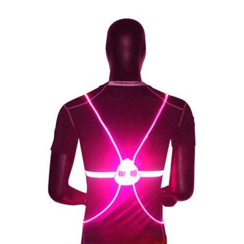 Fiber Optic Safety Vest with 360 LED Visibility and Three Light Modes