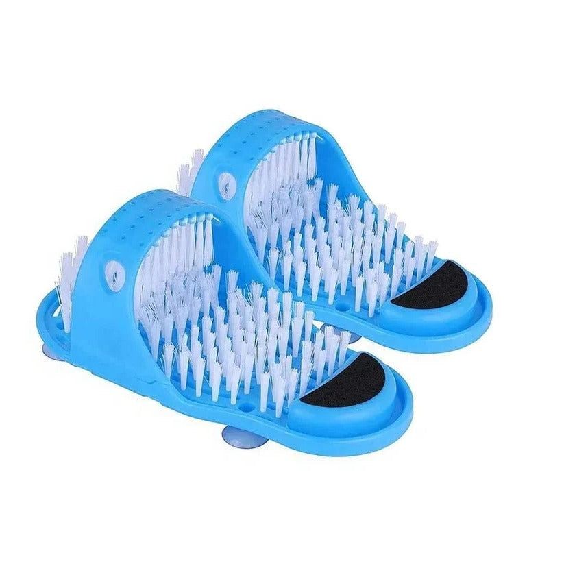 Hands Free Foot Scrubber with Non-Slip Base and Contoured Bristles